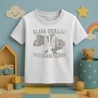 Slava Ukraini Glory To Ukraine Ukrainian Tryzub Zelensky Toddler T-Shirt thumb 3
