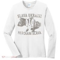 Slava Ukraini Glory To Ukraine Ukrainian Tryzub Zelensky Women's Long Sleeve Shirt thumb 0