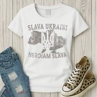 Slava Ukraini Glory To Ukraine Ukrainian Tryzub Zelensky Women's T-Shirt thumb 3