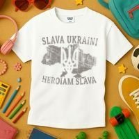 Slava Ukraini Glory To Ukraine Ukrainian Tryzub Zelensky Kids T-Shirt thumb 3