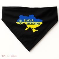 Slava Ukraini Glory To Ukraine Support Ukrainian Flag USA-Made Doggie Bandana thumb 0