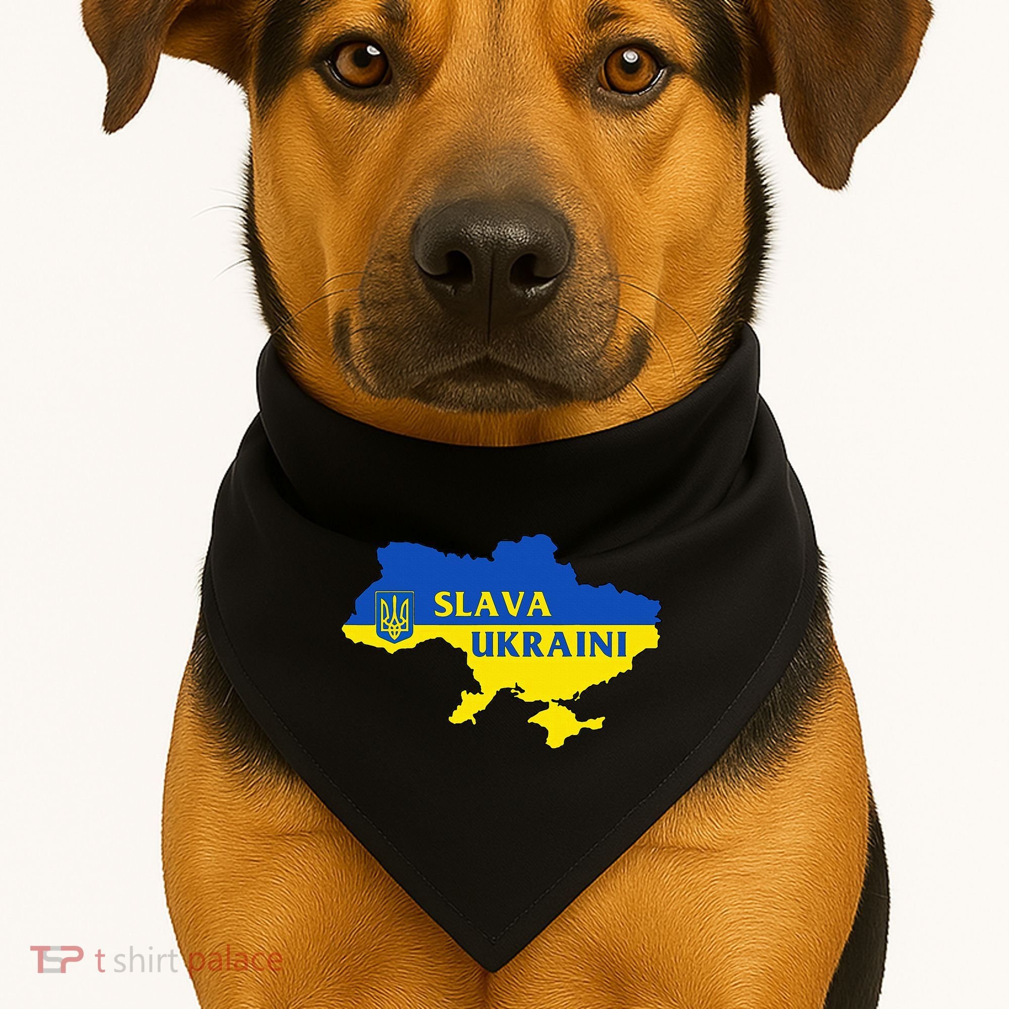 Slava Ukraini Glory To Ukraine Support Ukrainian Flag USA-Made Doggie Bandana