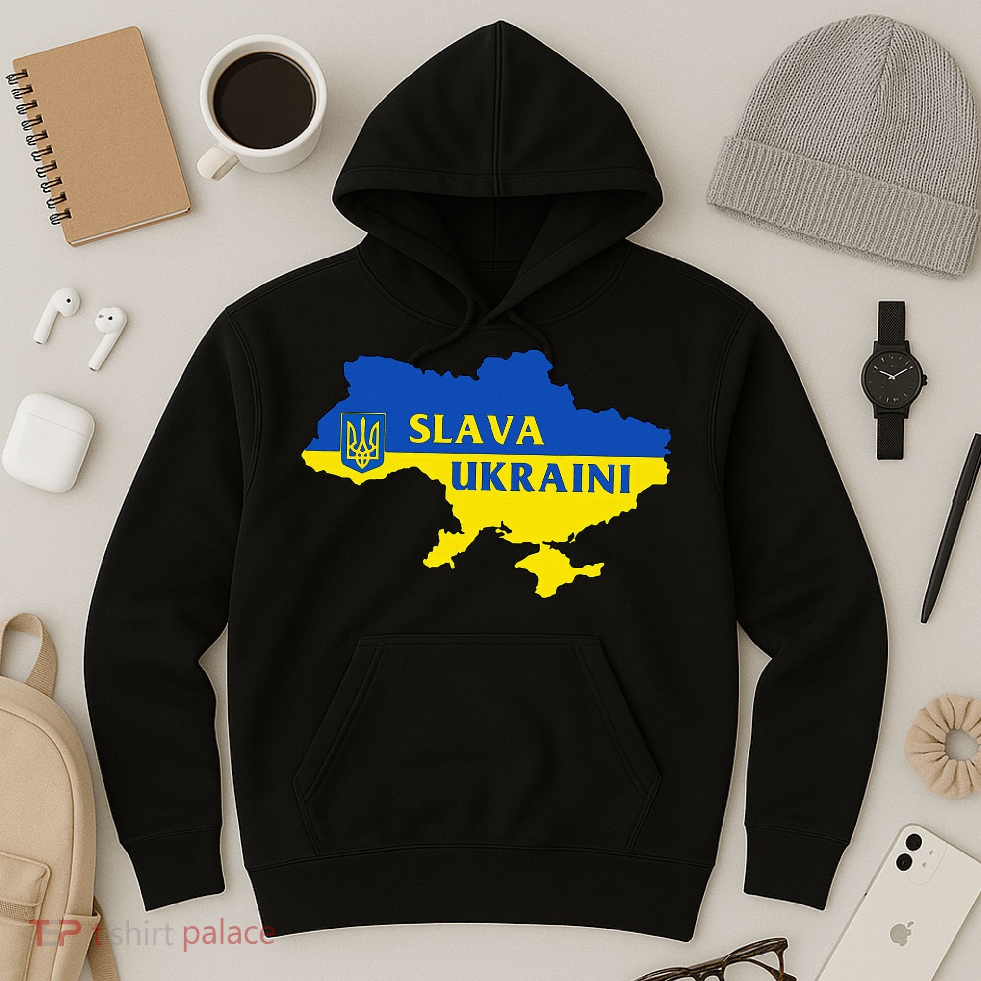 Slava Ukraini Glory To Ukraine Support Ukrainian Flag Hoodie