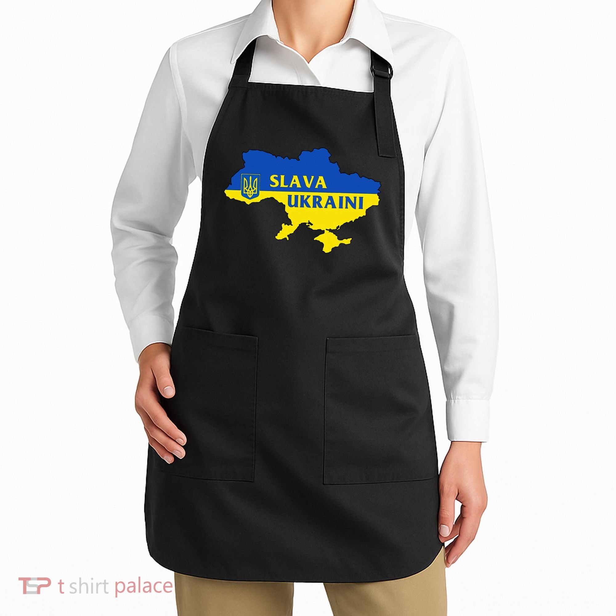 Slava Ukraini Glory To Ukraine Support Ukrainian Flag Apron