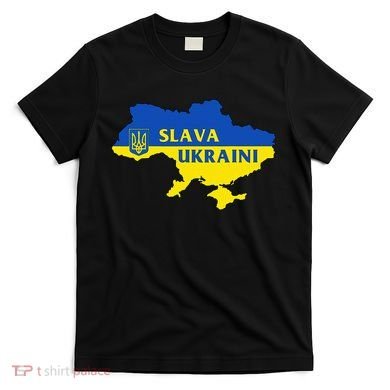 Slava Ukraini Glory To Ukraine Support Ukrainian Flag T-Shirt