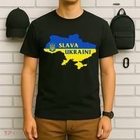 Slava Ukraini Glory To Ukraine Support Ukrainian Flag T-Shirt thumb 6