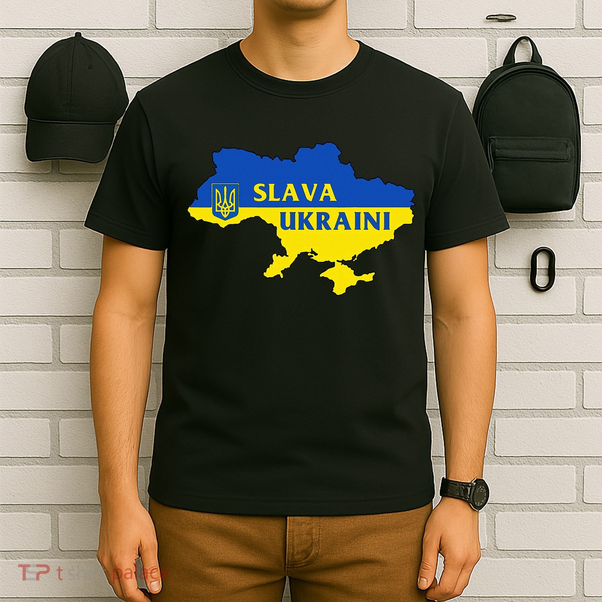 Slava Ukraini Glory To Ukraine Support Ukrainian Flag T-Shirt