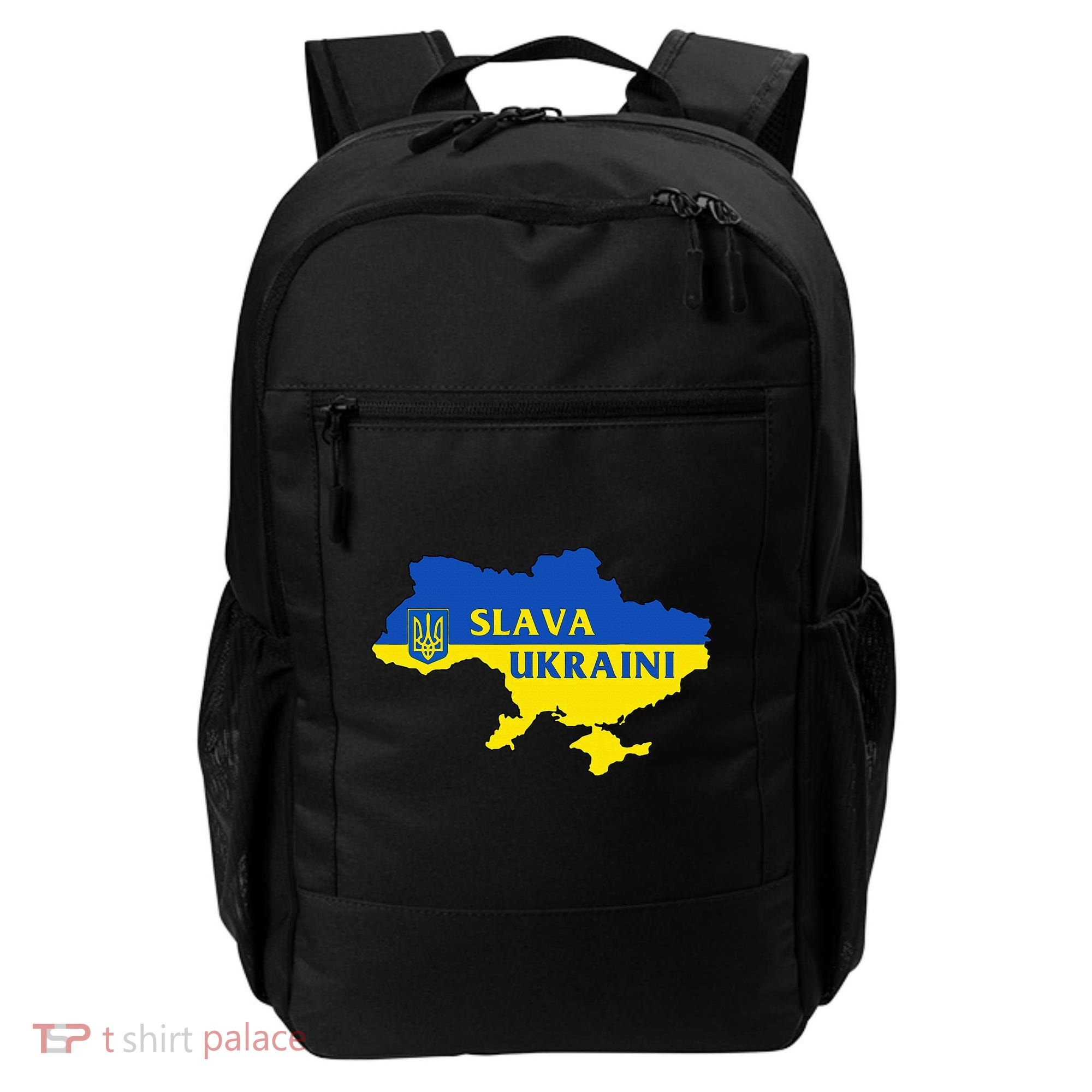 Slava Ukraini Glory To Ukraine Support Ukrainian Flag Backpack