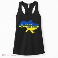 Slava Ukraini Glory To Ukraine Support Ukrainian Flag Women's Tank Top thumb 0