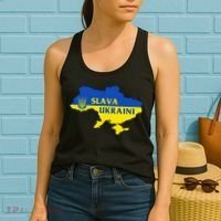 Slava Ukraini Glory To Ukraine Support Ukrainian Flag Women's Tank Top thumb 2