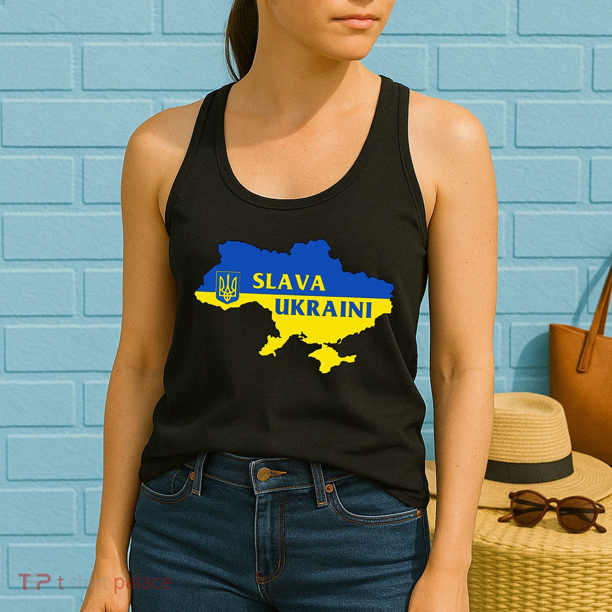 Slava Ukraini Glory To Ukraine Support Ukrainian Flag Women's Tank Top
