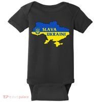 Slava Ukraini Glory To Ukraine Support Ukrainian Flag Baby Bodysuit thumb 0