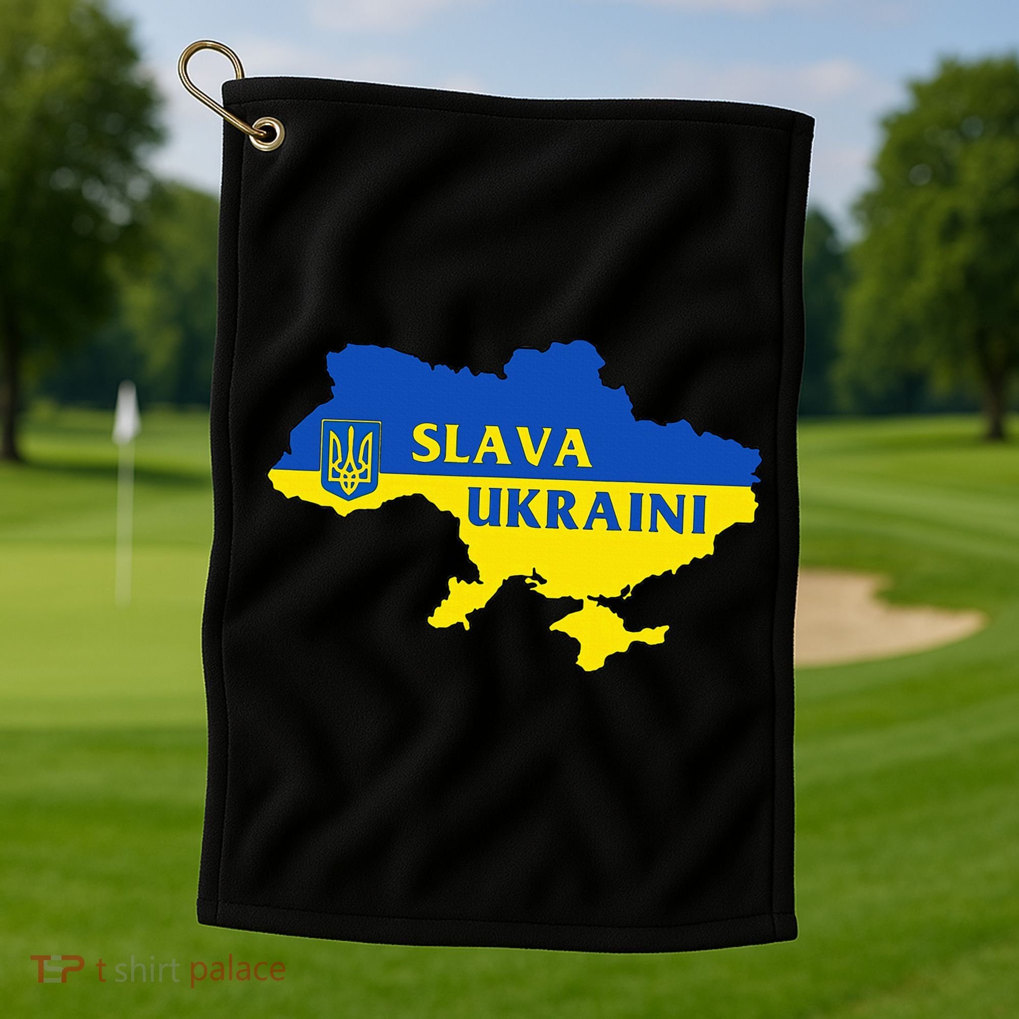 Slava Ukraini Glory To Ukraine Support Ukrainian Flag Golf Towel