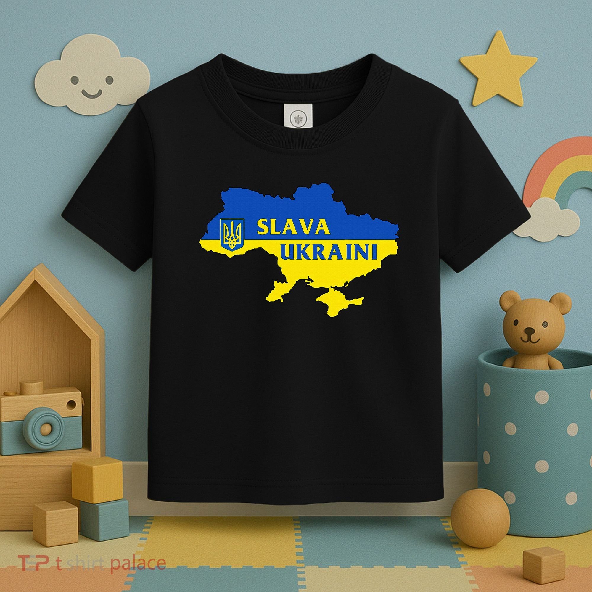 Slava Ukraini Glory To Ukraine Support Ukrainian Flag Toddler T-Shirt