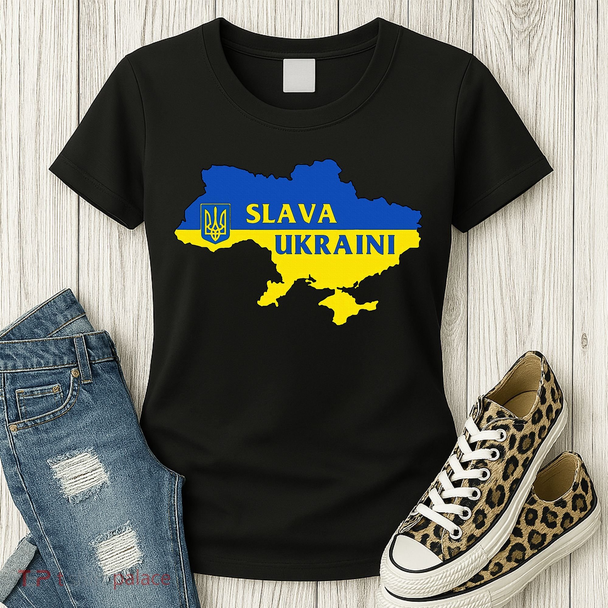 Slava Ukraini Glory To Ukraine Support Ukrainian Flag Women's T-Shirt