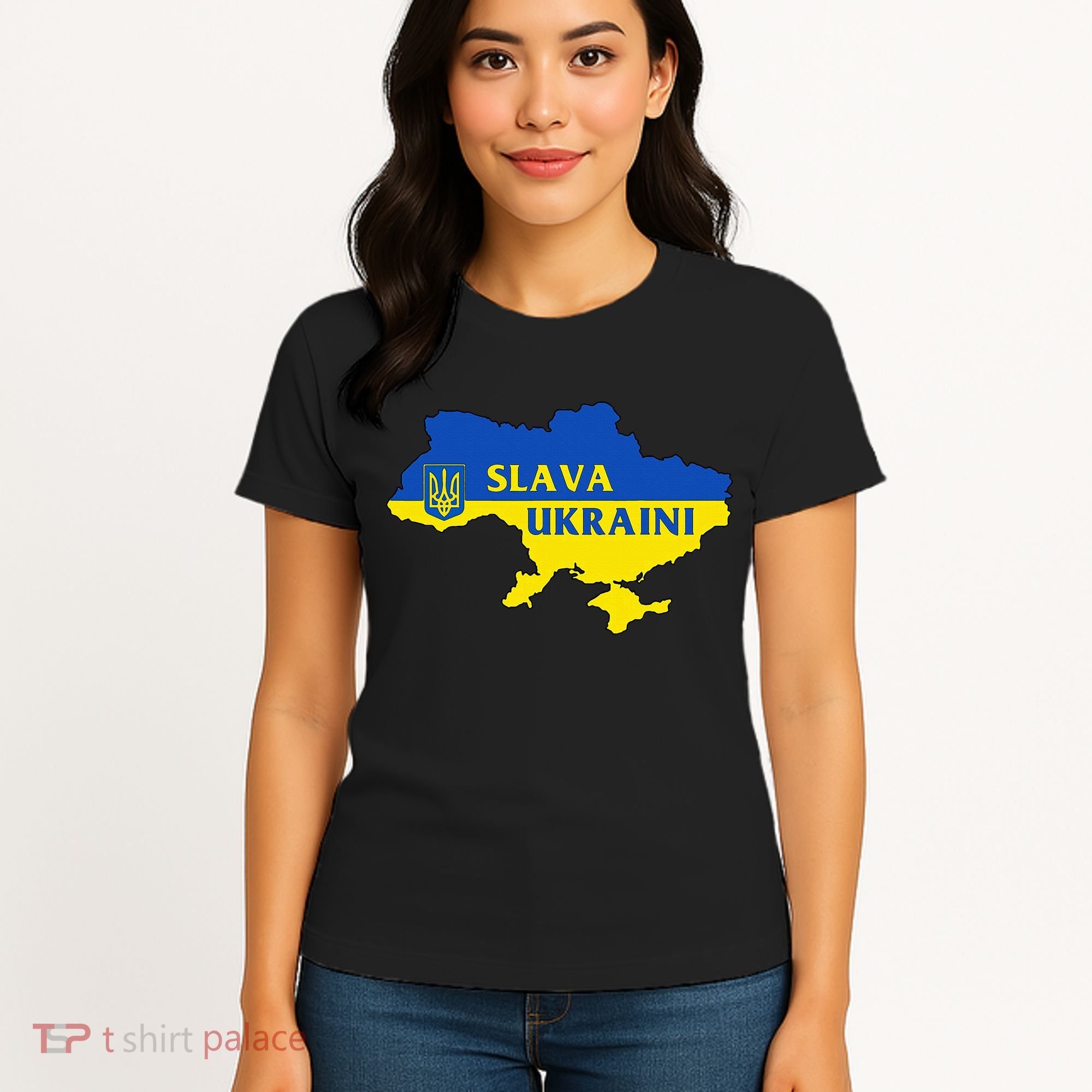 Slava Ukraini Glory To Ukraine Support Ukrainian Flag Women's T-Shirt