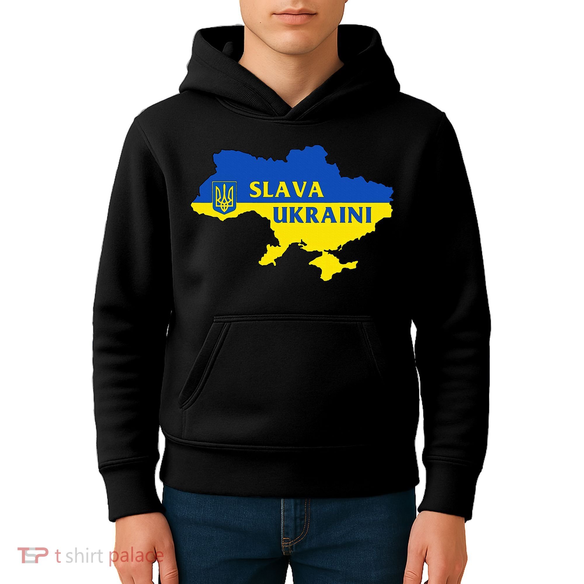 Slava Ukraini Glory To Ukraine Support Ukrainian Flag Kids Hoodie