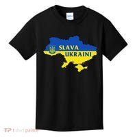 Slava Ukraini Glory To Ukraine Support Ukrainian Flag Kids T-Shirt thumb 0