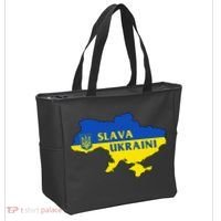 Slava Ukraini Glory To Ukraine Support Ukrainian Flag Tote Bag thumb 2