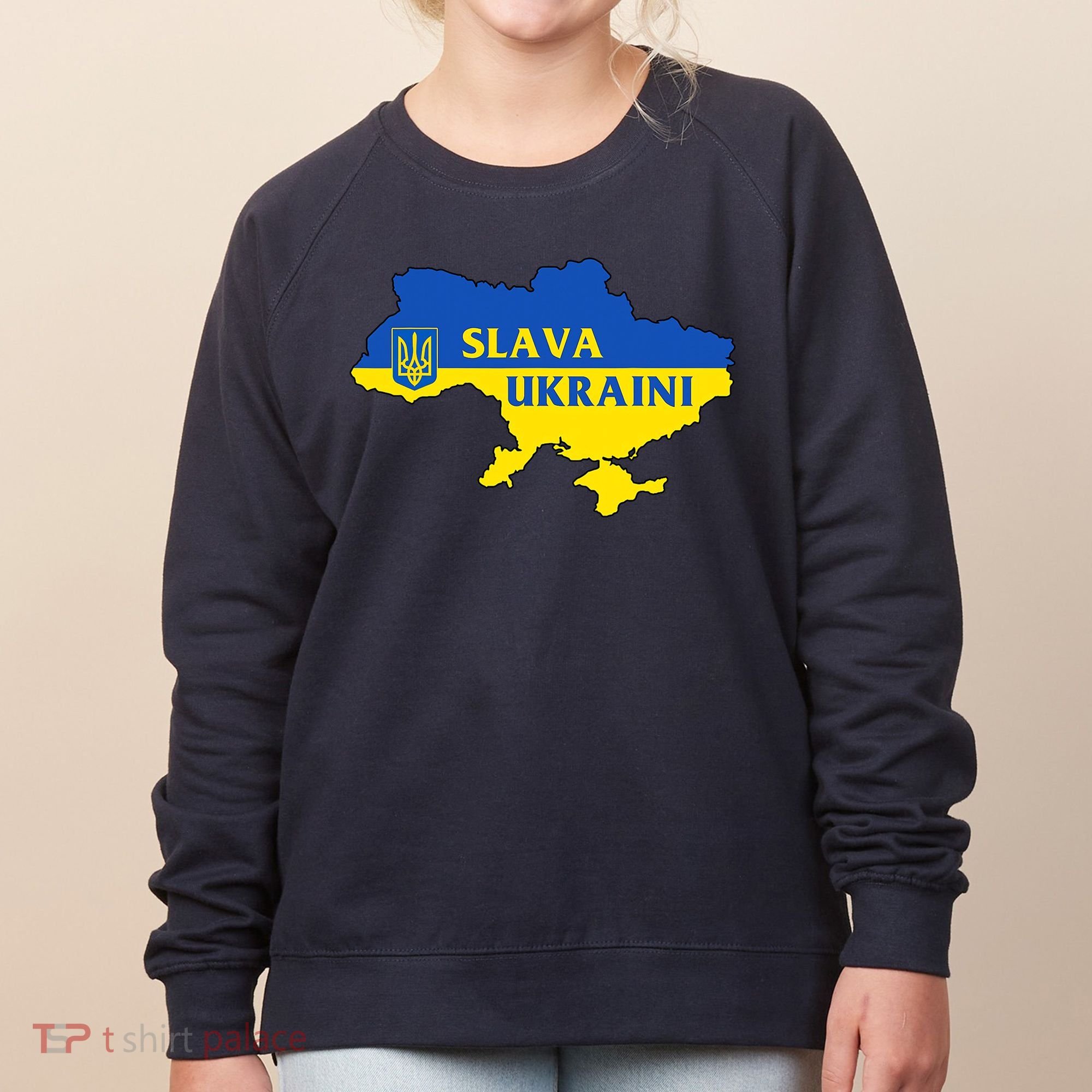 Slava Ukraini Glory To Ukraine Shirt Support Ukrainian Flag Women's Sweatshirt