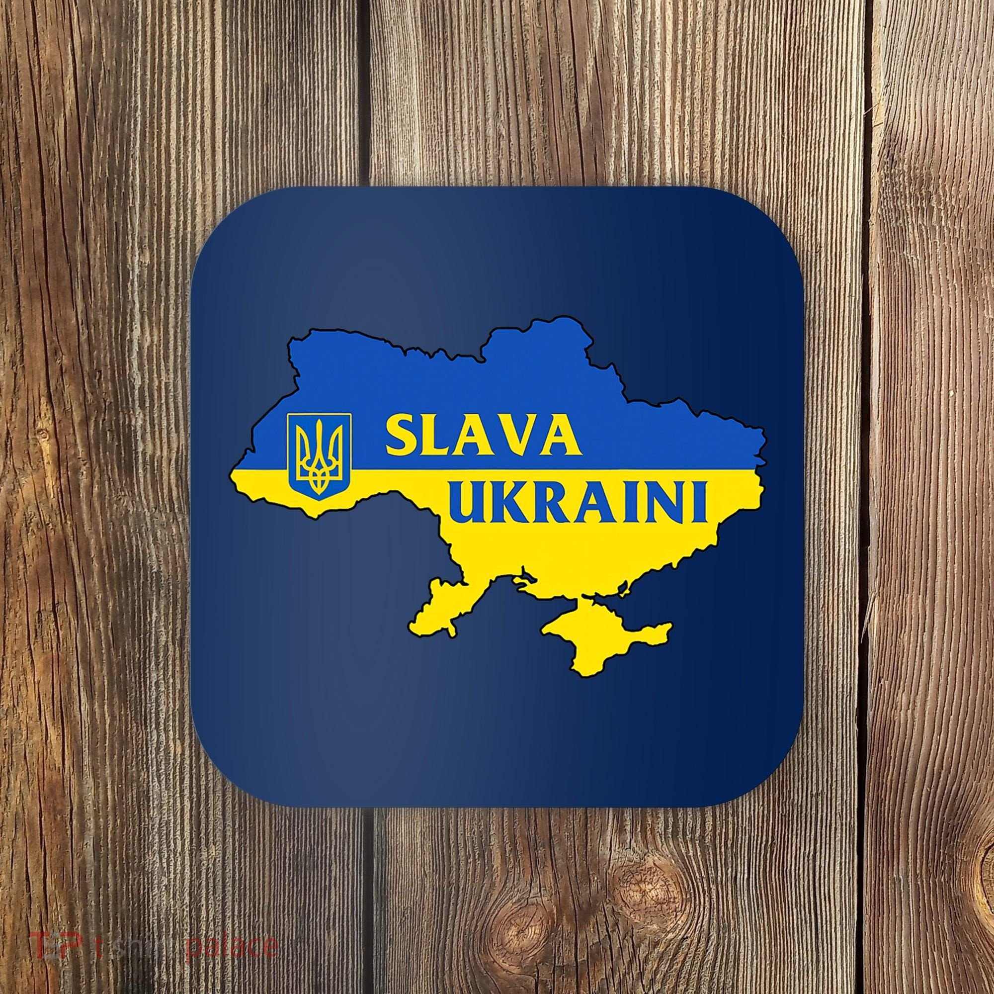 Slava Ukraini Glory To Ukraine Shirt Support Ukrainian Flag Coaster