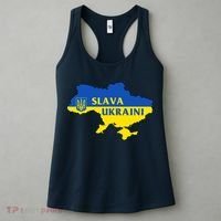Slava Ukraini Glory To Ukraine Shirt Support Ukrainian Flag Women's Tank Top thumb 3