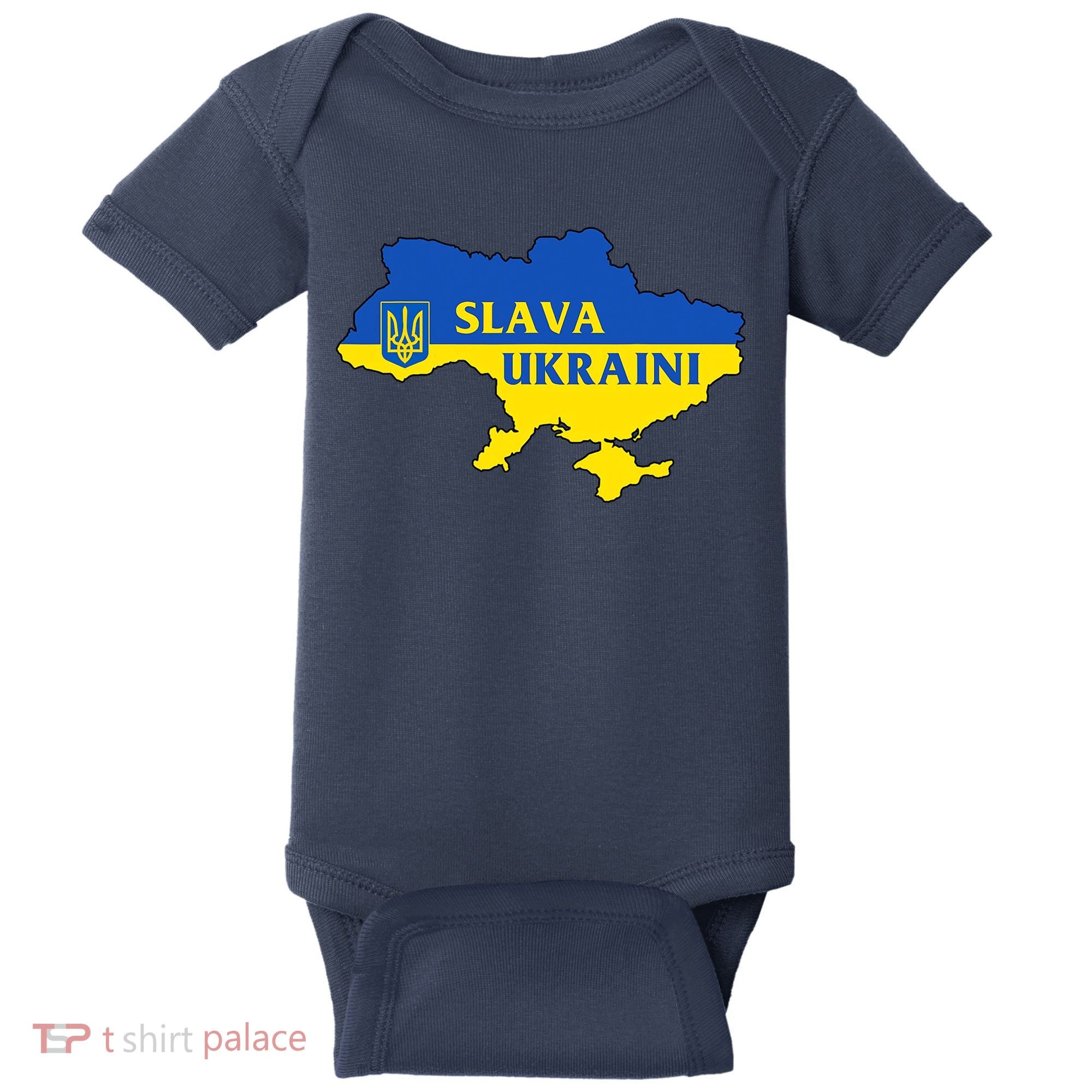 Slava Ukraini Glory To Ukraine Shirt Support Ukrainian Flag Baby Bodysuit