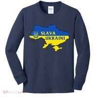 Slava Ukraini Glory To Ukraine Shirt Support Ukrainian Flag Kids Long Sleeve Shirt thumb 0