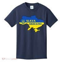 Slava Ukraini Glory To Ukraine Shirt Support Ukrainian Flag Kids T-Shirt thumb 0
