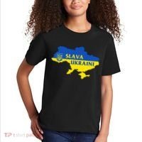 Slava Ukraini Glory To Ukraine Shirt Support Ukrainian Flag Kids T-Shirt thumb 2