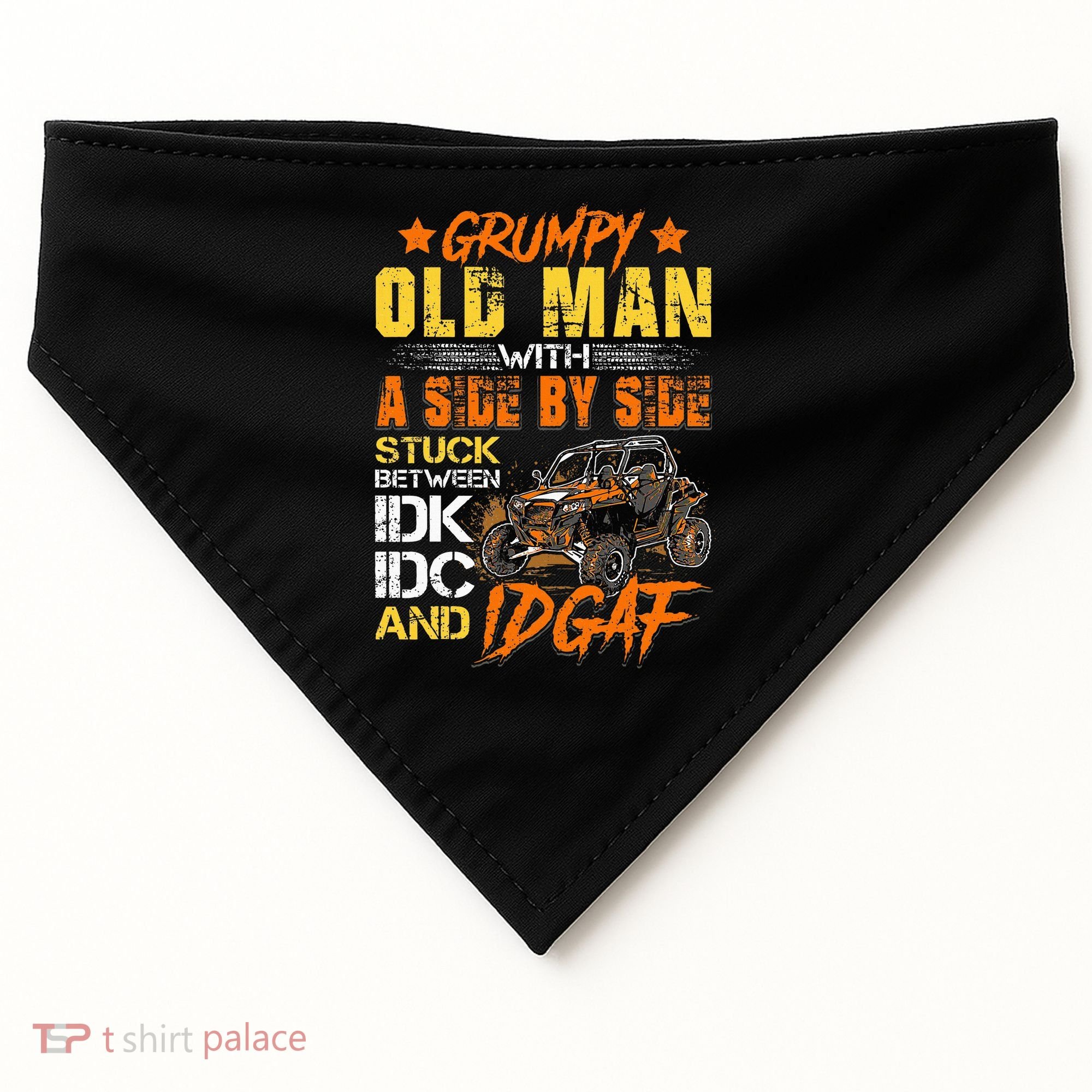 Sxs Utv Grumpy Old Man With Side By Side USA-Made Doggie Bandana