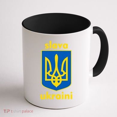 Slava Ukraini Glory To Ukraine Trident Stand Support Coffee Mug back