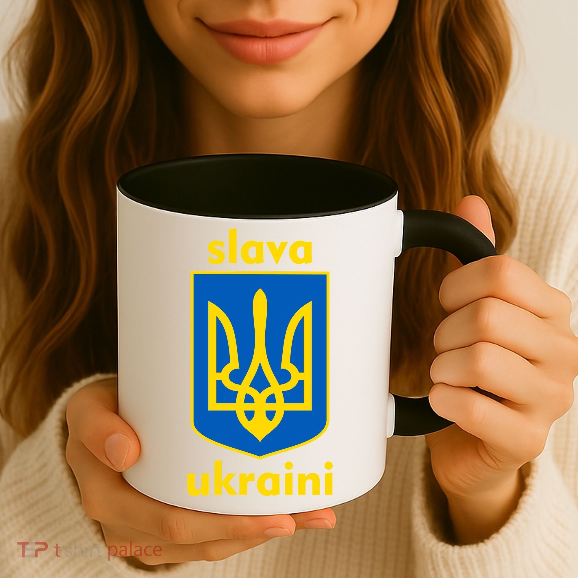 Slava Ukraini Glory To Ukraine Trident Stand Support Coffee Mug