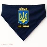 Slava Ukraini Glory To Ukraine Trident Stand Support USA-Made Doggie Bandana thumb 0