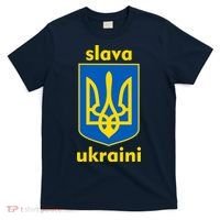 Slava Ukraini Glory To Ukraine Trident Stand Support T-Shirt thumb 0