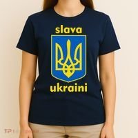 Slava Ukraini Glory To Ukraine Trident Stand Support T-Shirt thumb 4