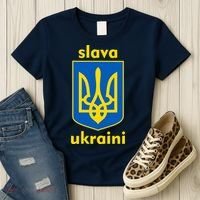 Slava Ukraini Glory To Ukraine Trident Stand Support Women's T-Shirt thumb 3