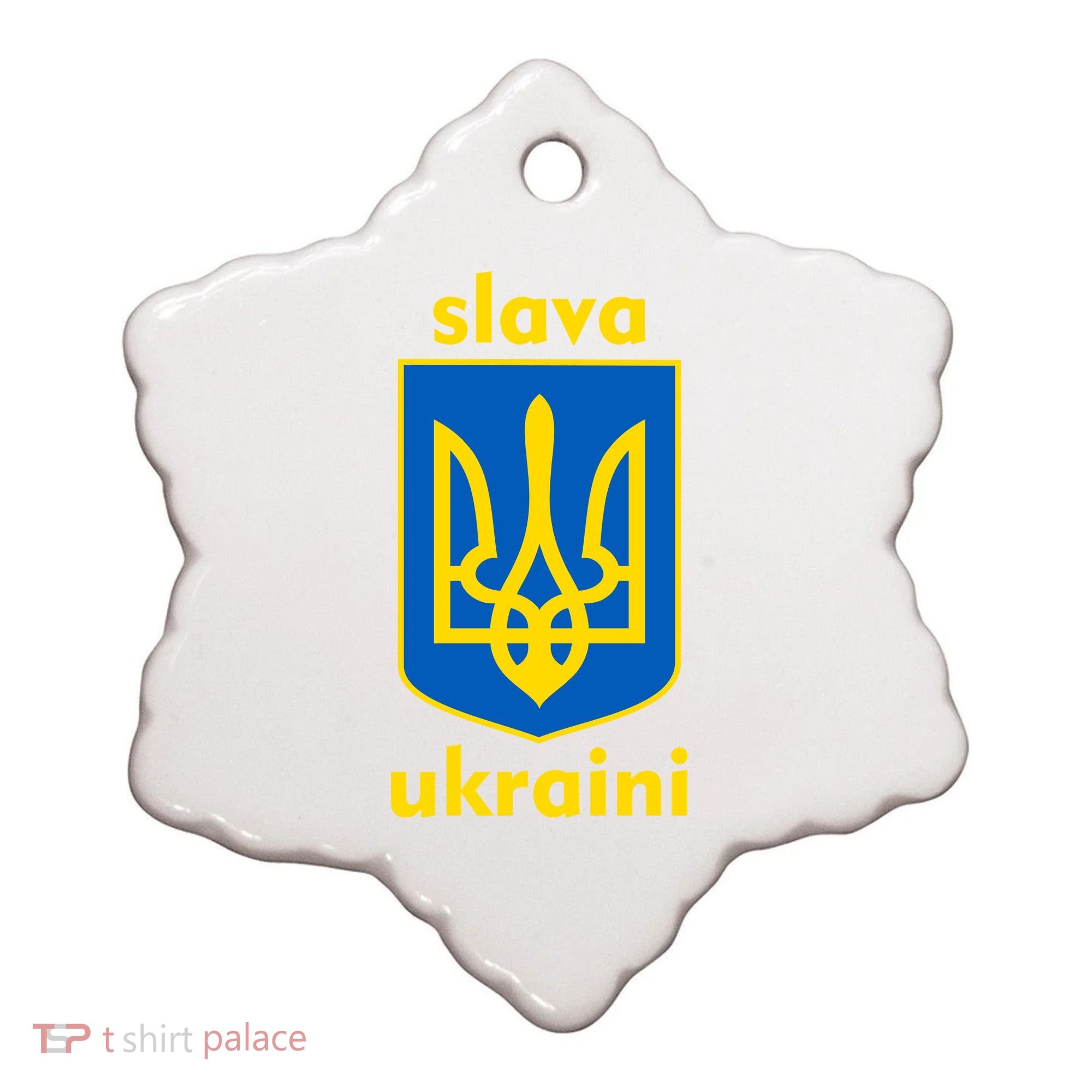 Slava Ukraini Glory To Ukraine Trident Stand Support Ceramic Ornament