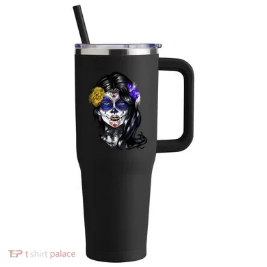 Sugar Face Front 40oz Vacuum Insulated Stainless Steel Travel Tumbler