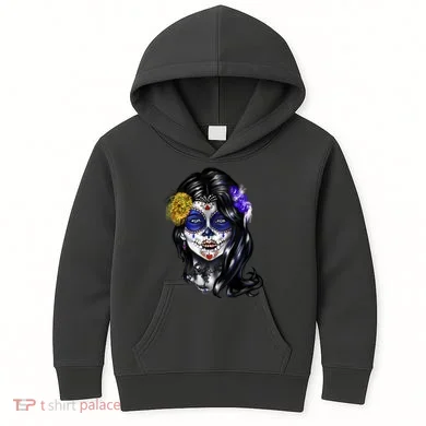 Sugar Face Front Kids Hoodie