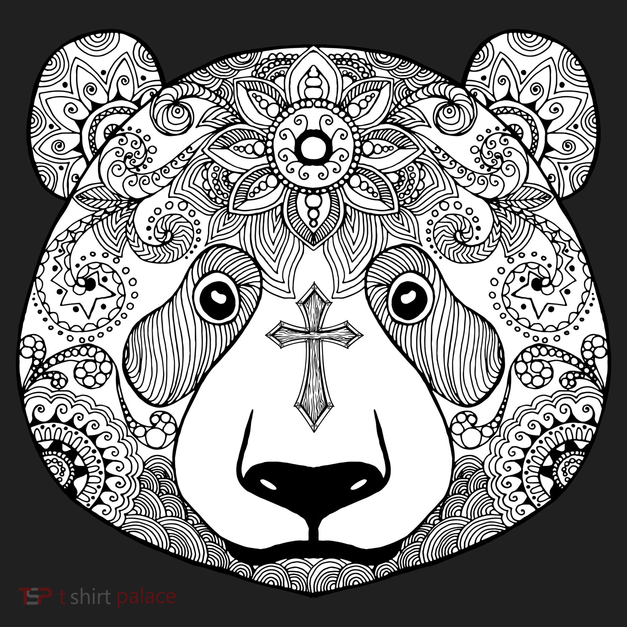 Sugar Flower Grey Style Panda Bear Women's Sweatshirt