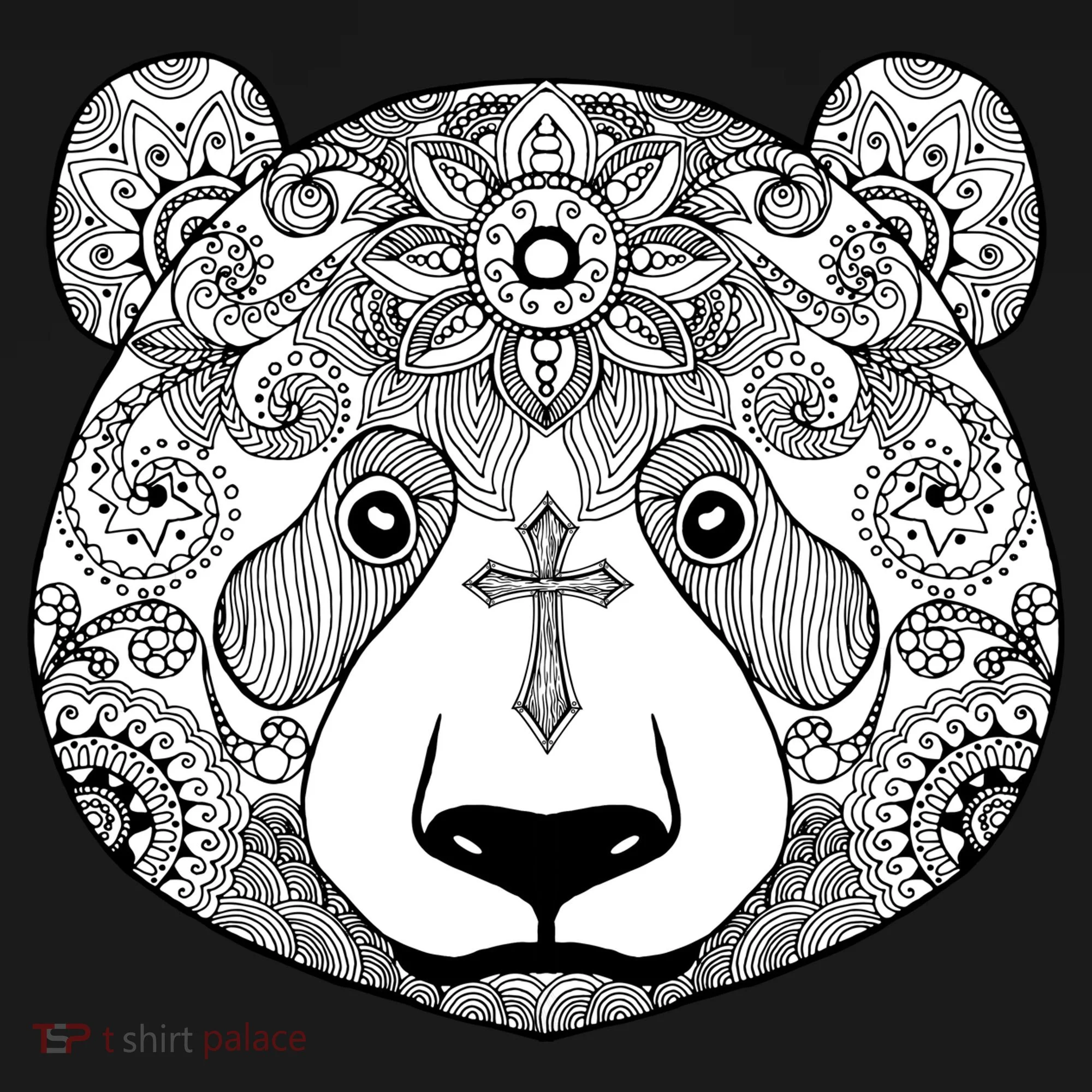 Sugar Flower Grey Style Panda Bear Doggie Tank