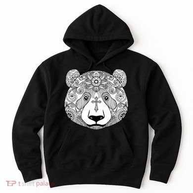 Sugar Flower Grey Style Panda Bear Hoodie