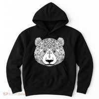 Sugar Flower Grey Style Panda Bear Hoodie thumb 0