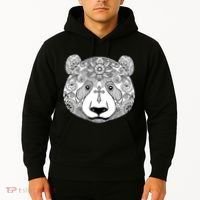 Sugar Flower Grey Style Panda Bear Hoodie thumb 2