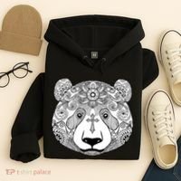 Sugar Flower Grey Style Panda Bear Hoodie thumb 4