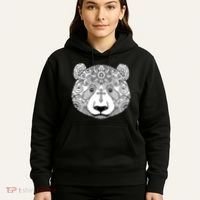 Sugar Flower Grey Style Panda Bear Hoodie thumb 5