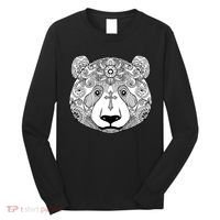 Sugar Flower Grey Style Panda Bear Long Sleeve Shirt thumb 0