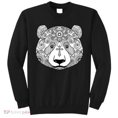 Sugar Flower Grey Style Panda Bear Sweatshirt