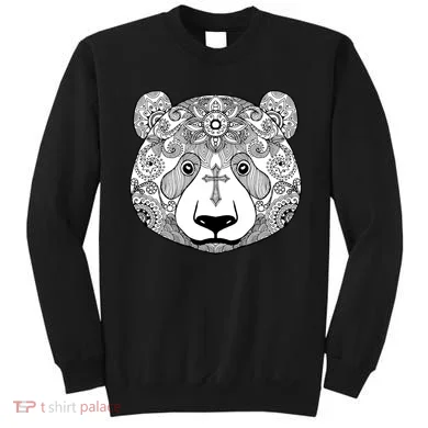 Sugar Flower Grey Style Panda Bear Sweatshirt